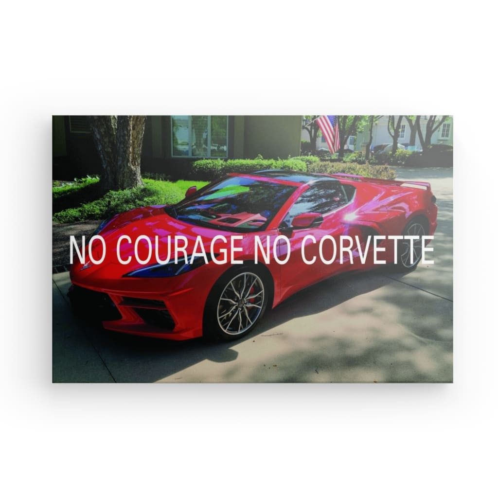Corvette C8 Red Canvas 24" x 16"