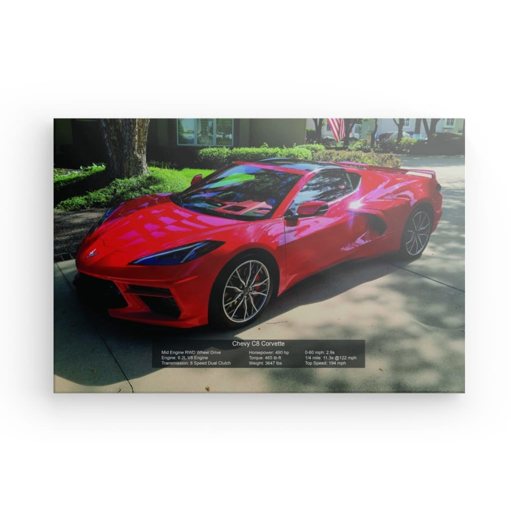 Chevy C8 Corvette Canvas 36" x 24"