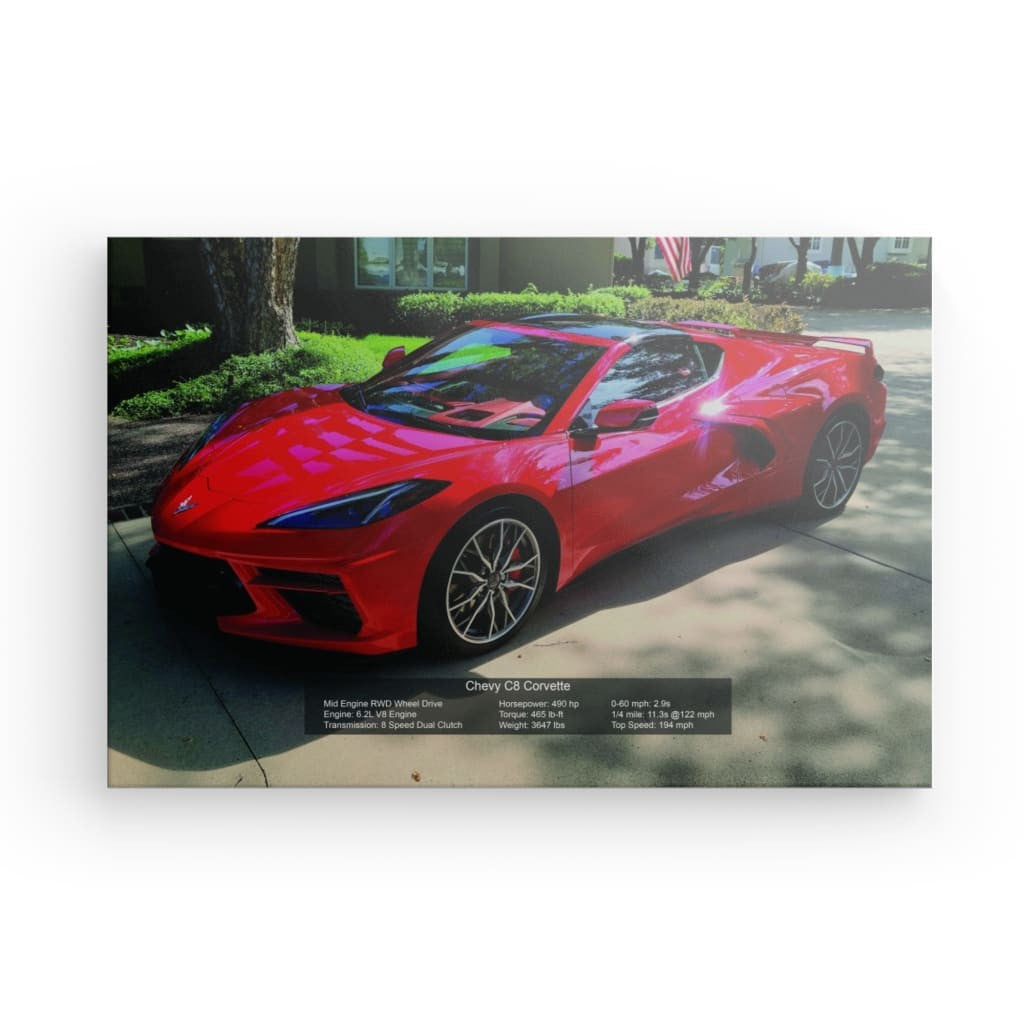 Chevy C8 Corvette Canvas 24" x 16"