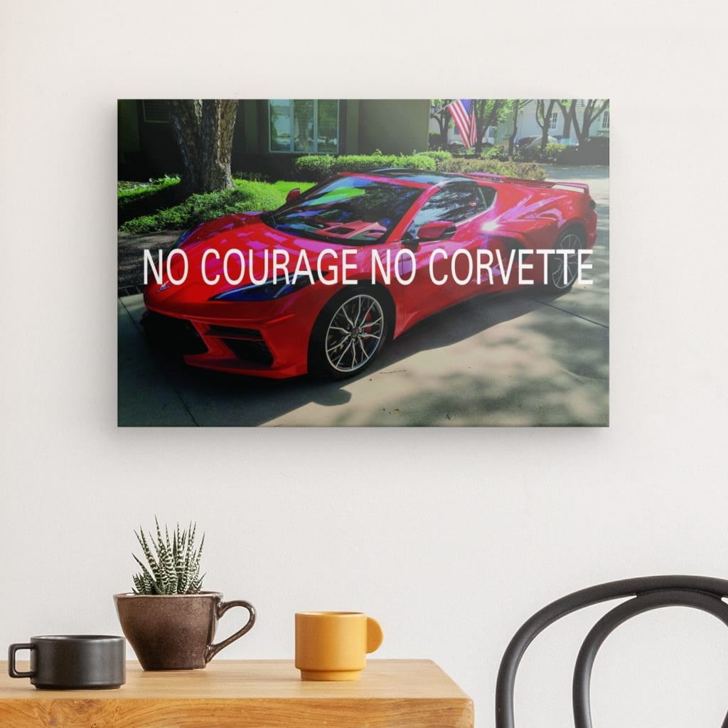 Corvette C8 Red Canvas 24" x 16"