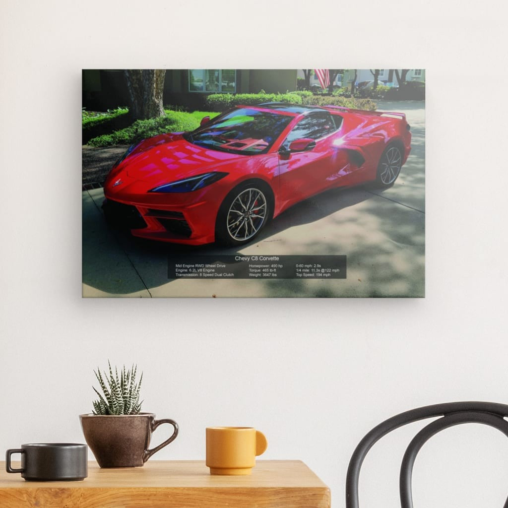 Chevy C8 Corvette Canvas 24" x 16"