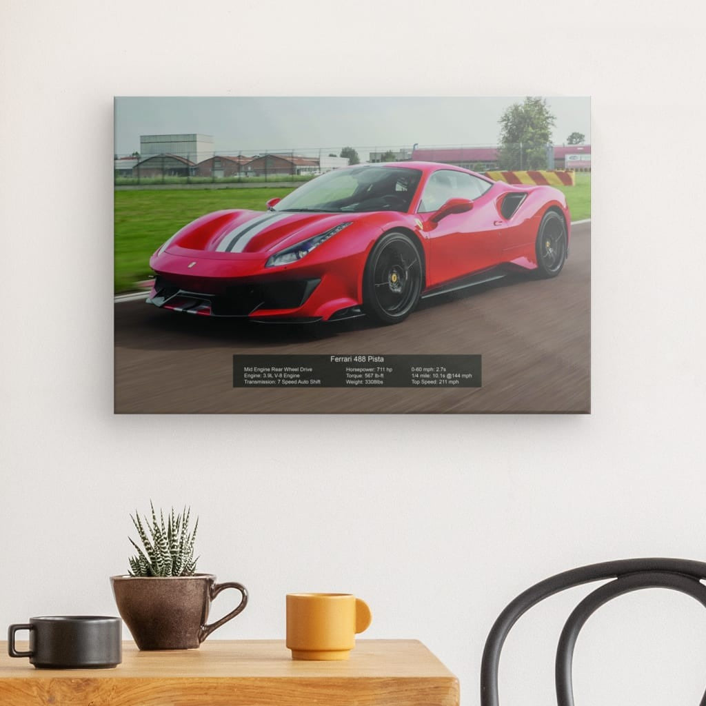 Ferrari 488 Pista Canvas 24" x 16"